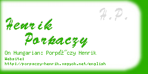 henrik porpaczy business card